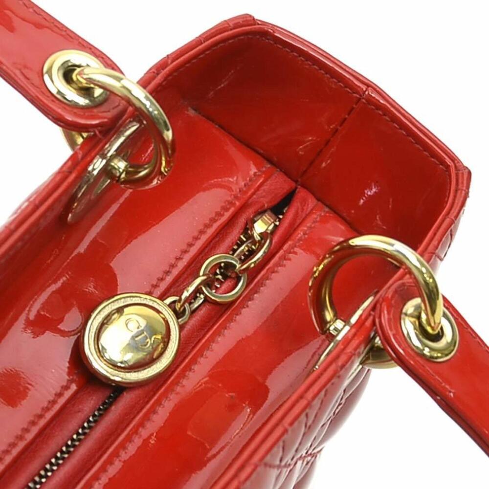 CHRISTIAN DIOR Red Leather Shoulder Bag - Picture 11 of 15